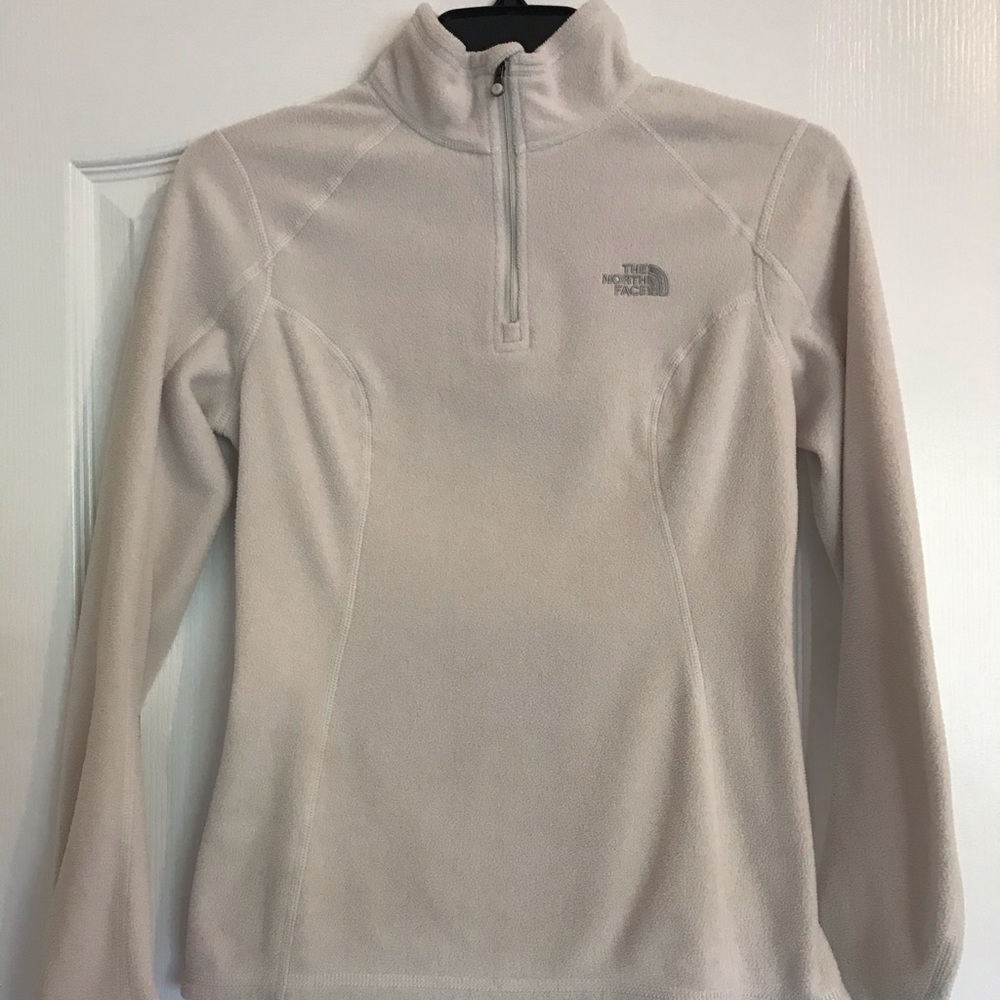 The North Face White Fleece Quarter Zip Pull Over